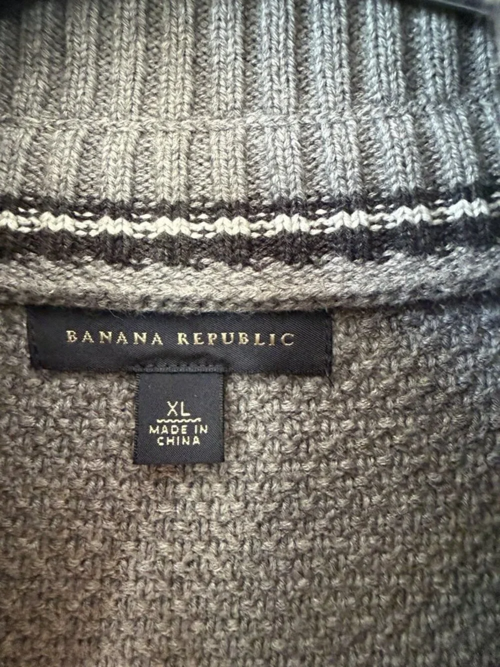 Banana Republic Cardigan Sweater Gray Full Zip  Long Sleeve Men’s XL